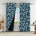 thumbnail image 3 of Aofoto Floral Printed Design Curtain, Light Blocking Window Curtain for Living Room/Bedroom,2 Panels, Blue, 42''x63'', 3 of 5