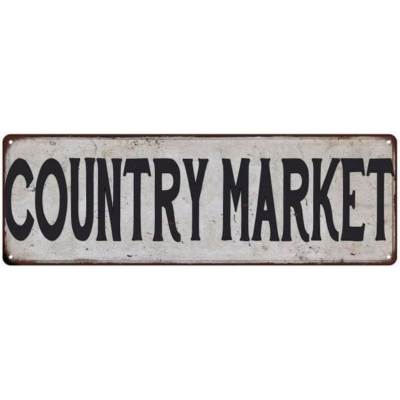 COUNTRY MARKET Vintage Look Rustic 6x18 Metal Sign Chic Retro 106180035140
