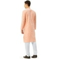 thumbnail image 3 of Maple Clothing Robe Décontractée Indienne pour Hommes en Coton Kurta Pyjama (Pêche, TG), 3 of 6