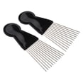 thumbnail image 1 of 2 piezas Afro Metal Afroamericano cabello Herramientas de shamjiam Afro Hair Pick 2020 NUEVO, 1 of 8