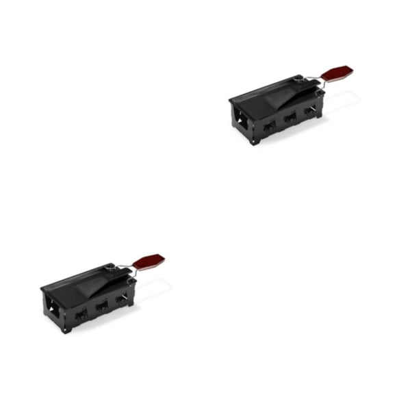 Bearachild Juego de parrilla de acero inoxidable Reemplazo antiadherente Rectangular Portátil Antióxido Lavable Reutilizable Estufa de picnic de Negro 2piezas