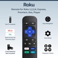 thumbnail image 2 of Replacement Remote Control for Roku Player (RK-H2) - Compatible with Roku Express, Premiere, Box, Player & Roku 1/2/3/4, Easy Setup, Shortcut Keys, 1 Pack (Not for Roku Stick/TVs), 2 of 7