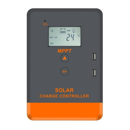 

MIXFEER 12Volt24Volt Automatic Voltage Solar Controller Solar Panel Regulator LCD Display Solar Controller with Backlight Multiple Load Control Modes Solar Controller