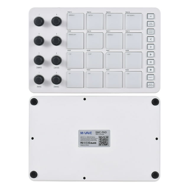 MIDI Controller,Output Ith 16 Midi Bt Low Pads 8 Knobs Ith 16 Pads Note Portable Midi Low 3.5mm Output 3.5mm Output Ith Midi Pad 8 Knobs Note Knobs Note Portable Midi Qisuo Midi Rusuo Dsfen
