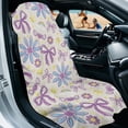 thumbnail image 2 of XYZCANDO Bowknot Car Towel Cushion Cover Flowers Stain Resistant Seat Cushion Protection Non Slip Backing Sweatproof Cushion Protector Universal Fit for Most Cars,SUVs,Sedans, 2 of 7