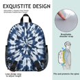 thumbnail image 5 of Blue and White Tie Dye Pattern Backpack for School, Cute School Bag with Adjustable Shoulder Straps and Padded Back, 13.8"x11.4"x6", 5 of 5