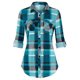 thumbnail image 1 of Más el tamaño de rueda para arriba la manga bolsillo de la camisa a cuadros Rosegal Blusas Tallas Grandes, 1 of 2