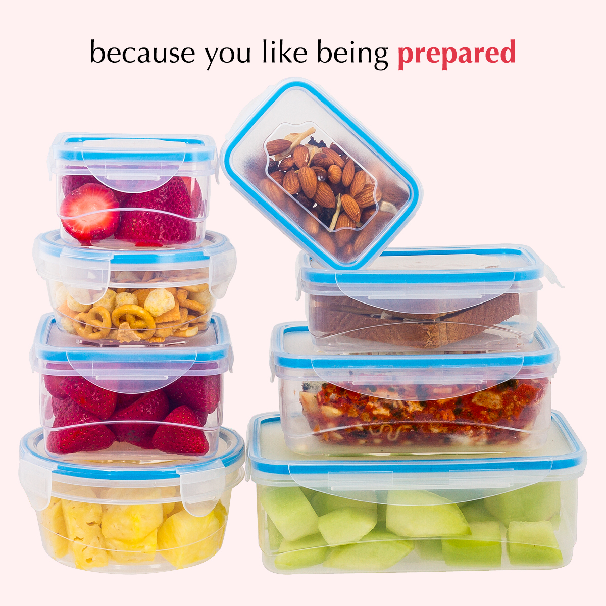 Walmart 16-Piece Large Airtight Plastic Food Storage Containers Set ...