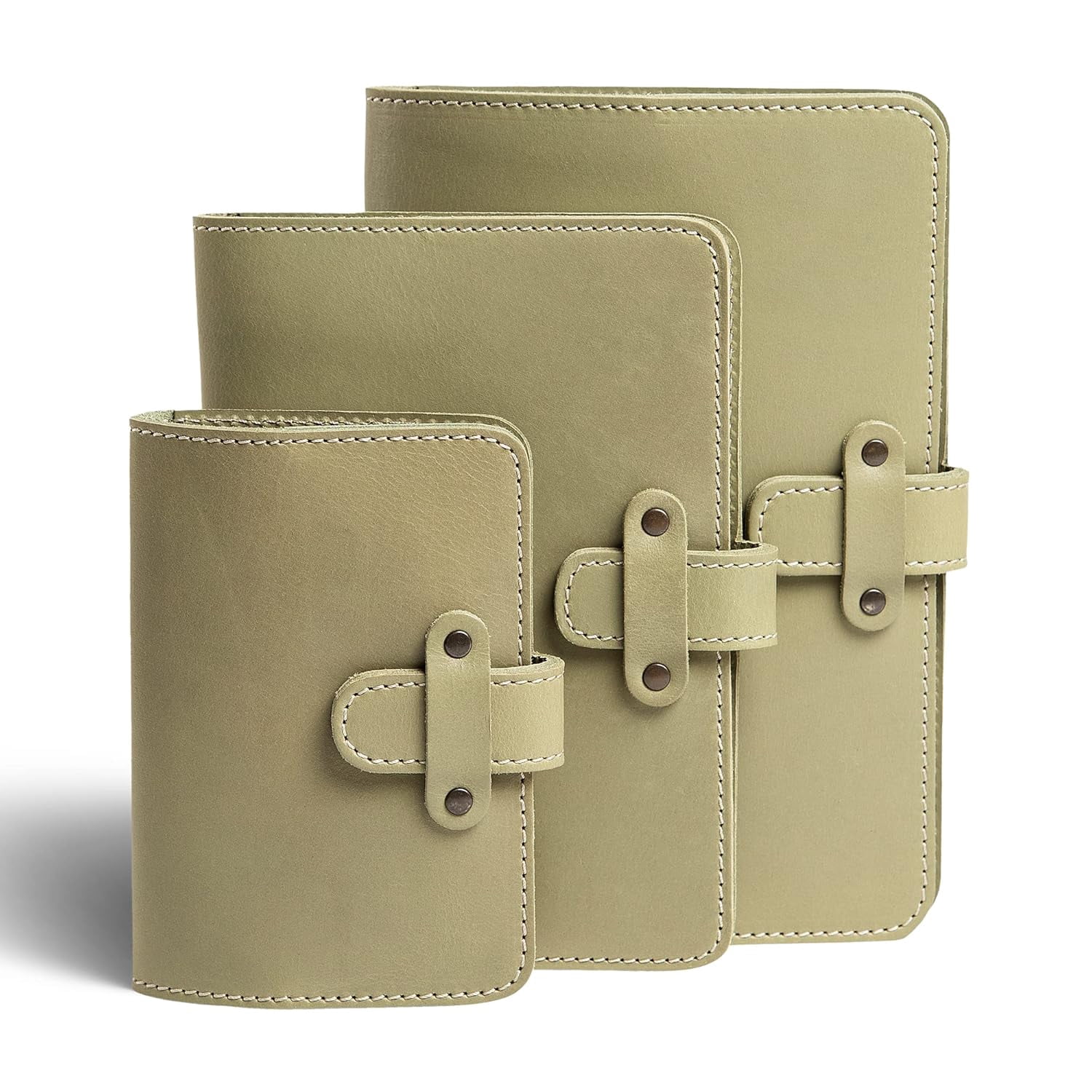 PEGAI Leather Journal Notebook Cover - Refillable Travel Notebook | Leather Bound Notebook Journal for Writing | DuPage Aqua, Full | Lined