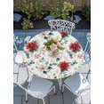 thumbnail image 6 of Round Fitted Tablecloth with Elastic Edge, Christmas Waterproof Table Cloth Table Cover for 36"-44" Tables, Xmas Botanical Floral Farmhouse Watercolor Tablecloths for Dining Picnic Party Outdoor, 6 of 9