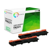 TCT TN221 Black Toner Cartridge 2 Pack - Premium Compatible Replacement for Brother TN221BK Black