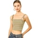 thumbnail image 2 of INSPIRE CHIC Top sin mangas de verano sin mangas con tirantes finos y tirantes finos con lazo a rayas arcoíris para mujer multicolor verde XS, 2 of 6