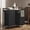 Black, variant on Laundry Sorter Hamper with 2 Pull-Out Bags, Detergent Shelf, Sturdy Metal Frame & Adjustable Feet, 24.2 Gallons Capacity, 2-Compartment for Clothes Organization, Rustic Brown,Gray