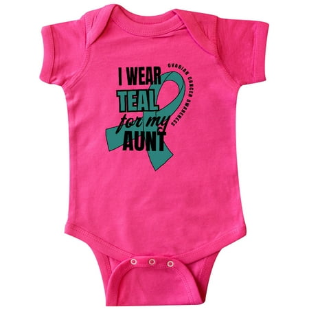 

Inktastic I Wear Teal For My Aunt Ovarian Cancer Awareness Gift Baby Boy or Baby Girl Bodysuit