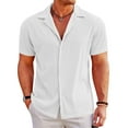 thumbnail image 4 of COOFANDY Men's Casual Button Down Shirts Short Sleeve Regular Fit Fashion Camp Beach Shirts Tops, 4 of 7