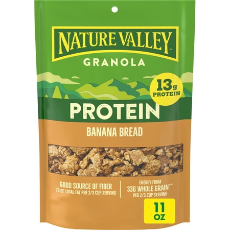 Nature Valley Protein Granola, Banana Bread Flavor, Resealable Snack Pouch, 11 oz