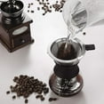 thumbnail image 4 of Pour Over Coffee Maker Set with Reusable Stainless Steel Drip Filter Elegant Coffee Dripper Pot Glass Carafe & Permanent Stainless Steel Filter, 4 of 7