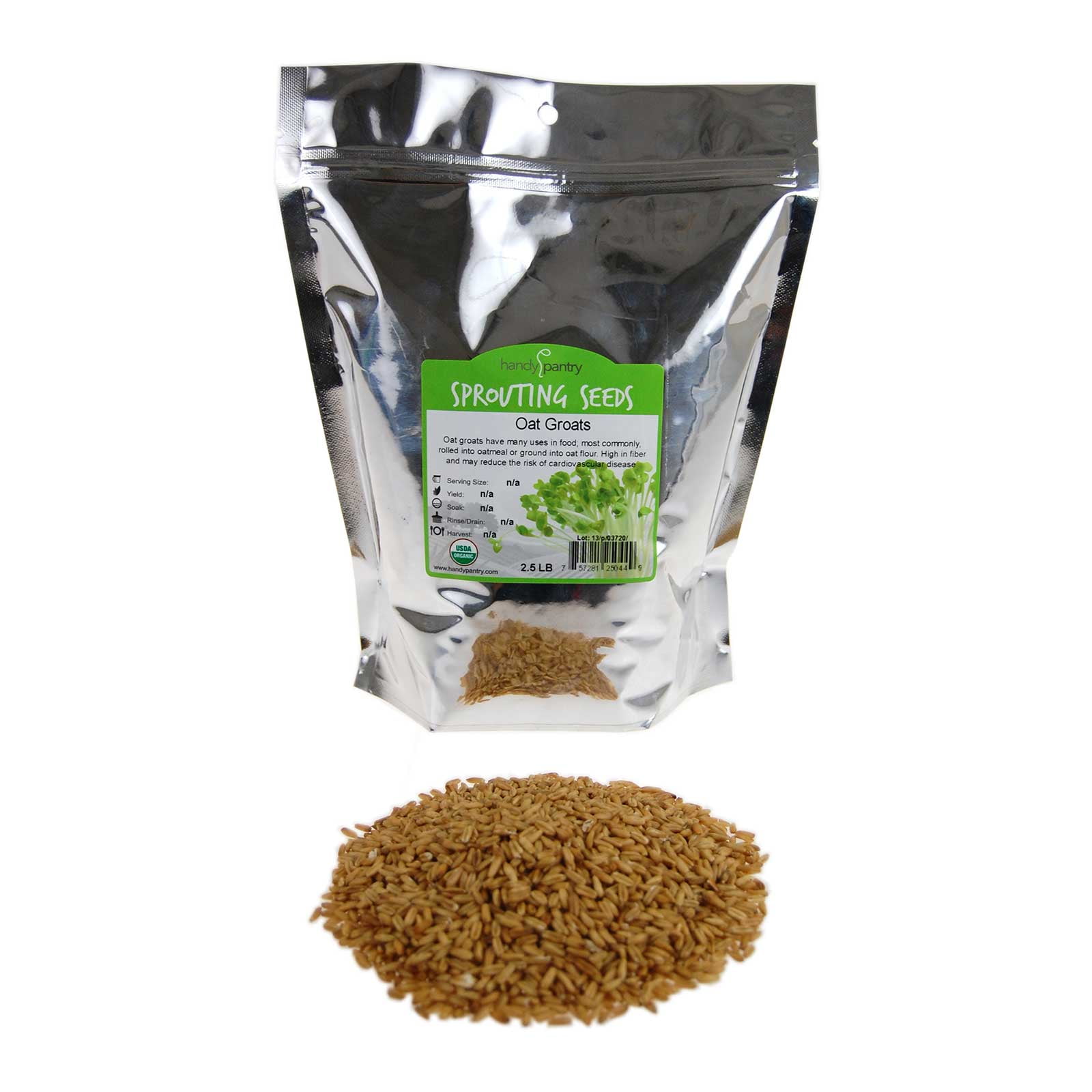 Organic Hulled Oat Groats (Hull Removed) 2 Lbs NonGMO Oats Cereal