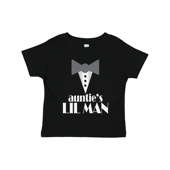 Inktastic Auntie Lil Man Tuxedo Front Boys Toddler T-Shirt