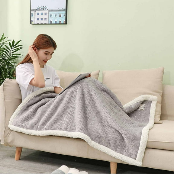 Rvasteizo Blanket Lambswool Napping Shawl Blanket Wearable Blanket Cover Blanket Flannel Blanket, Gray, 80x120cm/31.5x47in
