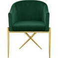 thumbnail image 5 of Maklaine Contemporary Green Velvet Dining Chair with Gold Steel Legs (Set of 3), 5 of 8
