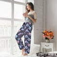 thumbnail image 5 of Salouo cool Skull flower Print Women's Pajama Pants Casual Loose Sweatpants PJs Flowy Pants Drawstring Palazzo for Women Wide Leg Pants Lounge Pajama -Large, 5 of 8