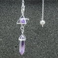 thumbnail image 2 of Natural Stone Pendant Pendulum for Dowsing Divination Hexagonal Prism Healing Crystal Merkaba Energy Shuttle Spiritual Pendulo, 2 of 15
