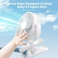 thumbnail image 2 of BZPIZ Fan Clip Fan with Light Battery Operated Desk Fan, Digital display, Bidirectional 360 ° Adjustable, Super Strong Wind, Portable Fan for Outdoors, Car Seat, Gym, 2 of 6