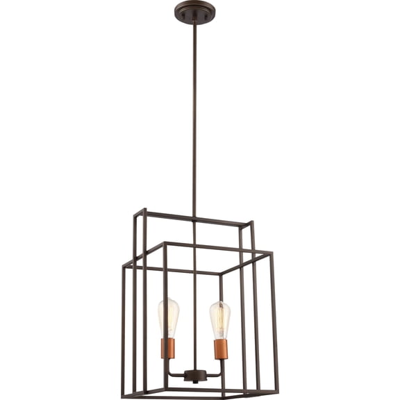 60/5852-Nuvo Lighting-Lake-Two Light Square Pendant-14 Inches Wide by 58.63 Inches High-Bronze/Copper Finish