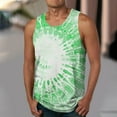 thumbnail image 3 of Men's Rainbow Tie Dye Round Neck Tank Top Casual Sleeveless Muscle Gym Athletic Shirt Summer Hippie Tops Beach Wear, 3 of 5