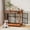 BROWN, variant on 78" Double Dog Crate Furniture with Divider, Swivel Bowls for 2 Dogs and Extra Large Breed