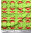 thumbnail image 1 of Soimoi Green Rayon Crepe Fabric Crabs Ocean Decor Fabric Printed Yard 46 Inch Wide, 1 of 1