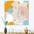 thumbnail image 2 of Designart ' Minimal Portrait of Female Face Drawn With One Line II ' Modern Canvas Wall Art Print, 2 of 4