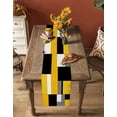 thumbnail image 5 of Ldtrchee Yellow Grey White Table Runner 60 Inches, Modern Abstract Retro Middle Century Bed Runner Dresser Scarves Tabletop for Indoor Outdoor Parties/Ceremony/Banquet, 13" x 60", 5 of 8
