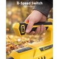 thumbnail image 5 of Garvee Battery Power Leaf Blower 550 CFM/130 MPH, 20V Portable Hand Blower with 6-Variable Speed for Lawn, Driveway, Sidewalk, Yellow & Black, 5 of 8