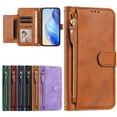 thumbnail image 2 of ELEHOLD PU Leather Wallet Phone Case For Motorola Moto G Stylus 5G (2025) with Zipper Pocket Magnetic Closure Flip Folio 7 Card Slots Shoulder Strap RFID Blocking Shockproof Stand Case Cover,Brown, 2 of 10