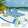 thumbnail image 6 of Costway 3-Piece Beach Lounge Chair Mat Set 2 Adjustable Lounge Chairs with Table Stripe, 6 of 9
