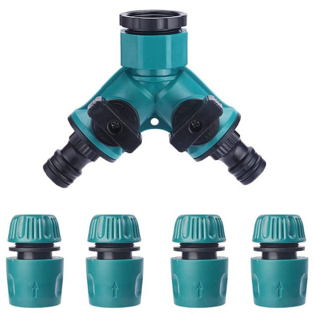 Grifos de jardín para el hogar, abrazadera de conector rápido de tres vías tipo Y de plástico, conector rápido de tubo de derivación de dos vías