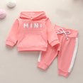 thumbnail image 2 of YOUYEDIAN Newborn Baby Girls Sweatsuit Cute Mini Hoodie Pullover+Sweatpants Outfits Infant Fall Winter Fashion Tracksuit Set Clothes (Pink, 9-12 Months), 2 of 8