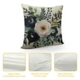 thumbnail image 4 of COMIO  Watercolor Floral Throw Pillow Cover Bouquet Roses Peonies Leaves Boho White Grey Indigo Blue Decorative Rectangular Pillowcase for Sofa and Bed Couch, 4 of 5