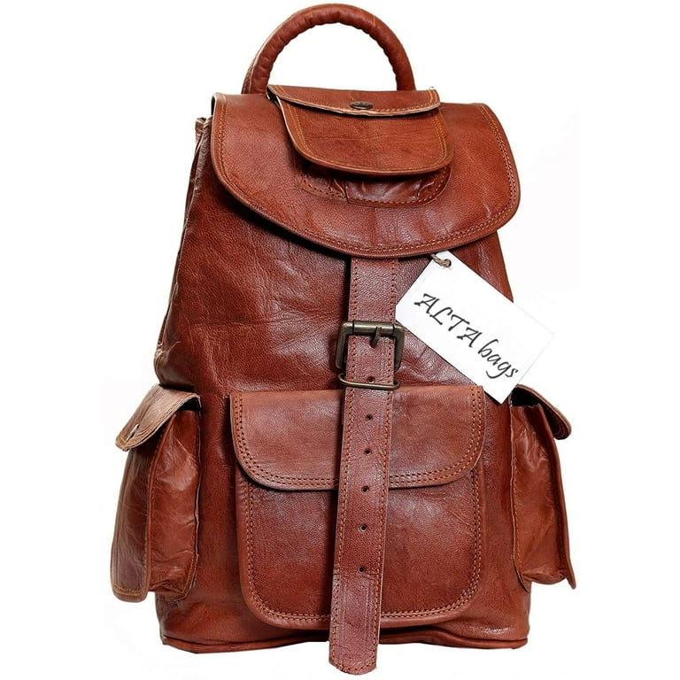Leather look backpack women's cheap