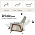 thumbnail image 2 of Farmhouse Power Recliner Chair Linen Fabric Set of 2 with USB and Solid Wood Legs for Living Room Nursery Stripe, 2 of 6
