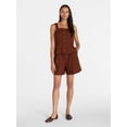 thumbnail image 3 of Time and Tru Women's Linen Blend Button Front Tank Top with Adjustable Straps, Sizes XS-XXXL, 3 of 6