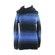 Tommy Hilfiger Blue Cowl-Neck Ombre-Striped Sweater L