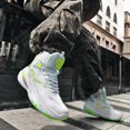 thumbnail image 7 of Bolognifi Men's Basketball Shoes High-Top Volleyball Non-Slip Lightweight Indoor Outdoor Sport Sneakers Fans - GREEN_5, 7 of 7