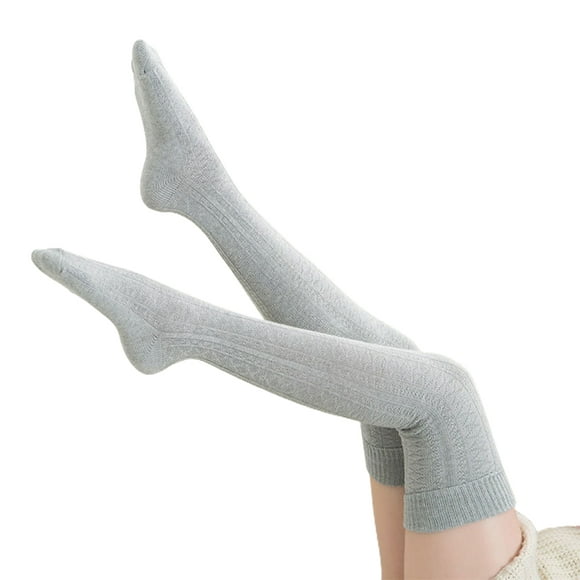 Visland 1 Pair Jacquard High Elasticity Thickened Thigh Stockings Autumn Winter Women Over Knee Socks