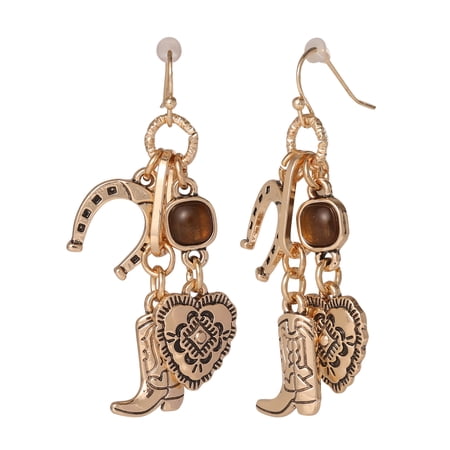 Jessica Simpson Women's Western Dangle Earrings with Gold-Tone Finish