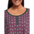 thumbnail image 4 of Terry & Sky Women’s Plus Size Henley Waffle Tee with Long Sleeves, 2- Pack, 4 of 5