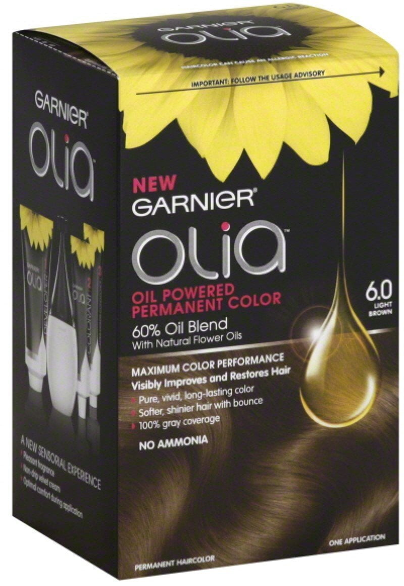 Garnier Olia Oil Powered Permanent Color 6.0 Light Brown 1 Each Pack of 2