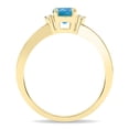 thumbnail image 2 of SZUL Women's Round Shaped Blue Topaz and Diamond Classic Band in 10K Yellow Gold, 2 of 5